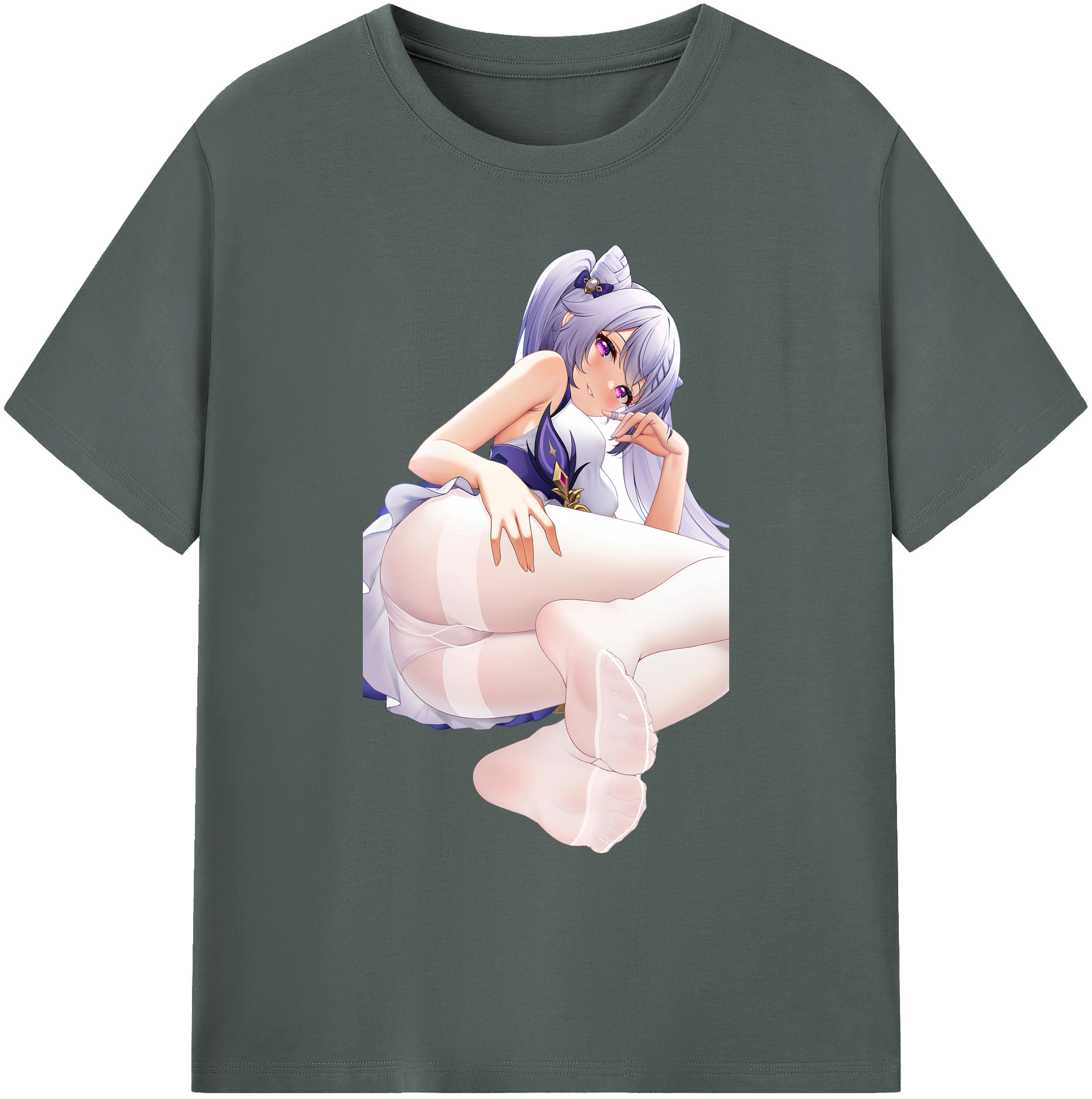 げんし神 刻晴 こくせい genshin Kokusei 綿100％ メンズ半袖Tシャツ｜肌触りやわらか＆通気性